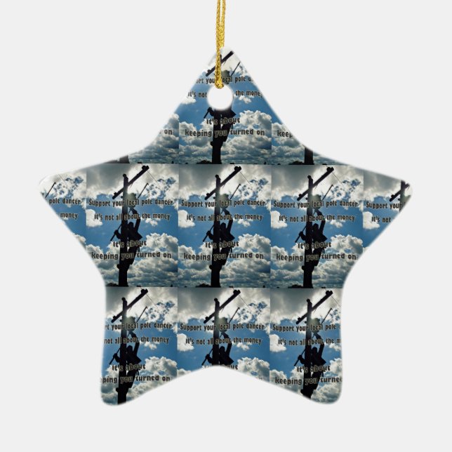 Support your Lineman Ceramic Ornament (Front)