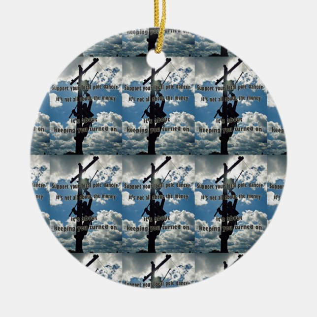 Support your Lineman Ceramic Ornament (Front)