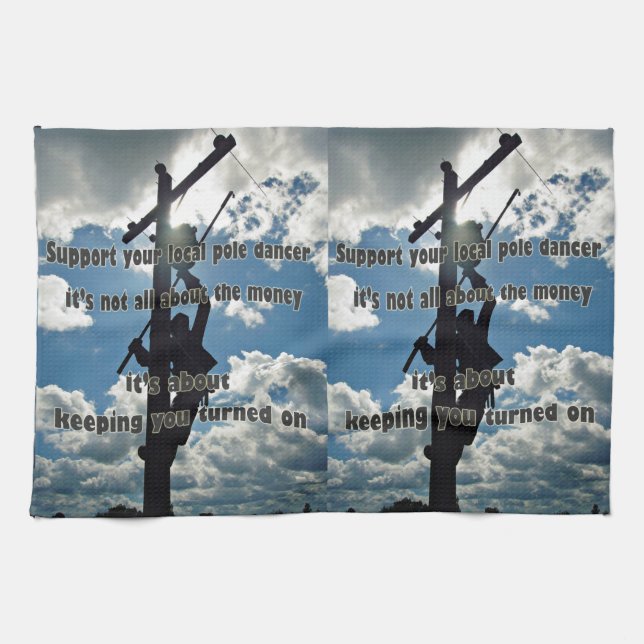 Support your Lineman Kitchen Towel (Horizontal)