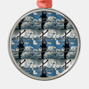 Support your Lineman Metal Ornament
