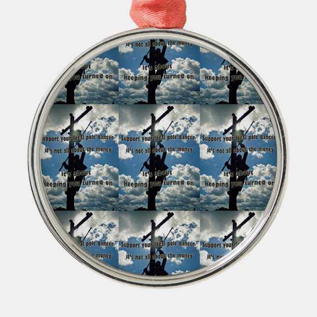 Support your Lineman Metal Ornament (Front)