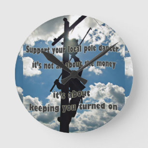 Support your Lineman Round Clock
