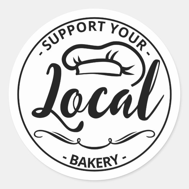 Support your local bakery classic round sticker (Front)
