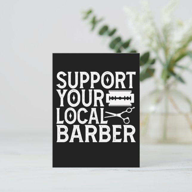 Support Your Local Barber 2024 Postcard (Standing Front)