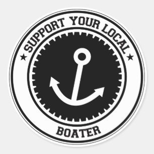 Support Your Local Boater Classic Round Sticker