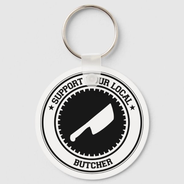 Support Your Local Butcher Keychain (Front)