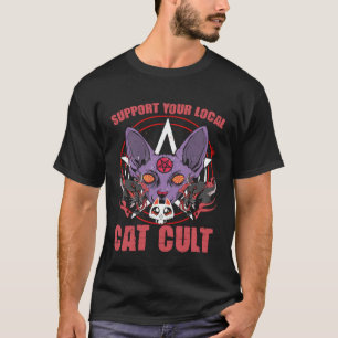 Support Your Local Cat Cult Baphomet Gothic Occult T-Shirt
