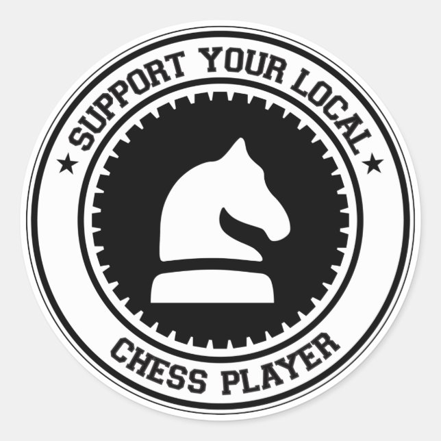 Support Your Local Chess Player Classic Round Sticker (Front)