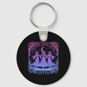 Support Your Local Coven Funny Witch Halloween Keychain