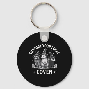 Support Your Local Coven Raccoon Opossum Skunk Hal Keychain