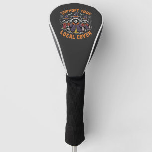 Support Your Local Coven Spooky Raccoon Halloween Golf Head Cover