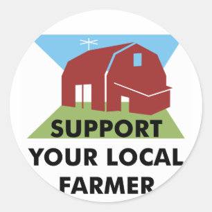 Support Your Local Farmer Classic Round Sticker