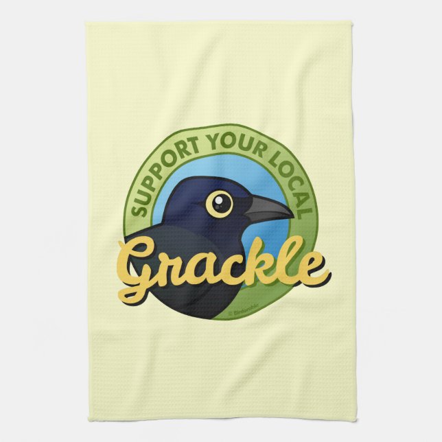 Support Your Local Grackle Kitchen Towel (Vertical)