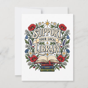 Support your local library invitation
