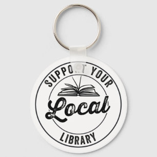 support your local library keychain