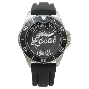 Support Your Local Library Magnet Keychain Coaster Watch