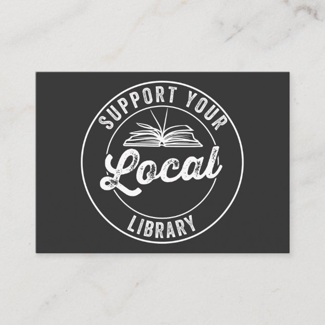 support your local librarY Square Sticker Business Card (Front)