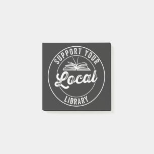 support your local librarY Square Sticker T-Shirt Post-it Notes