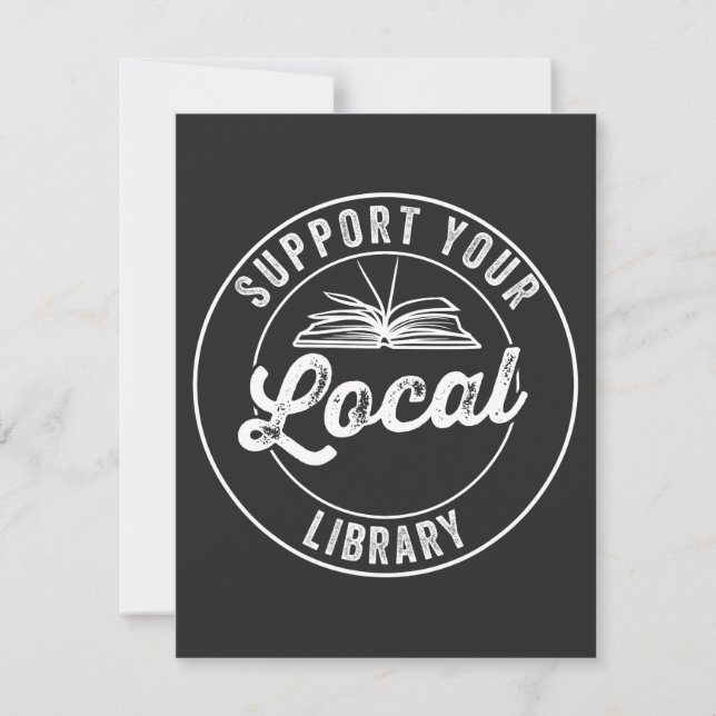 support your local librarY Square Sticker T-Shirt Thank You Card (Front)