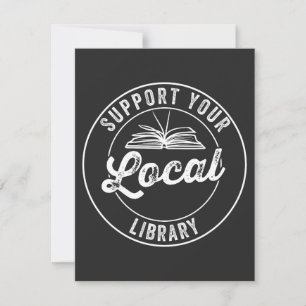 support your local library thank you card