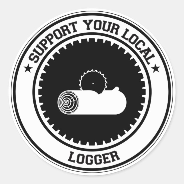 Support Your Local Logger Classic Round Sticker (Front)