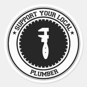 Support Your Local Plumber Classic Round Sticker