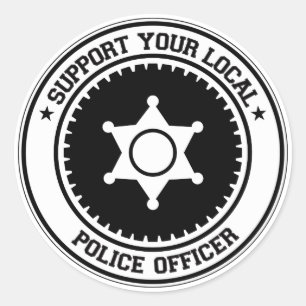 Support Your Local Police Officer Classic Round Sticker