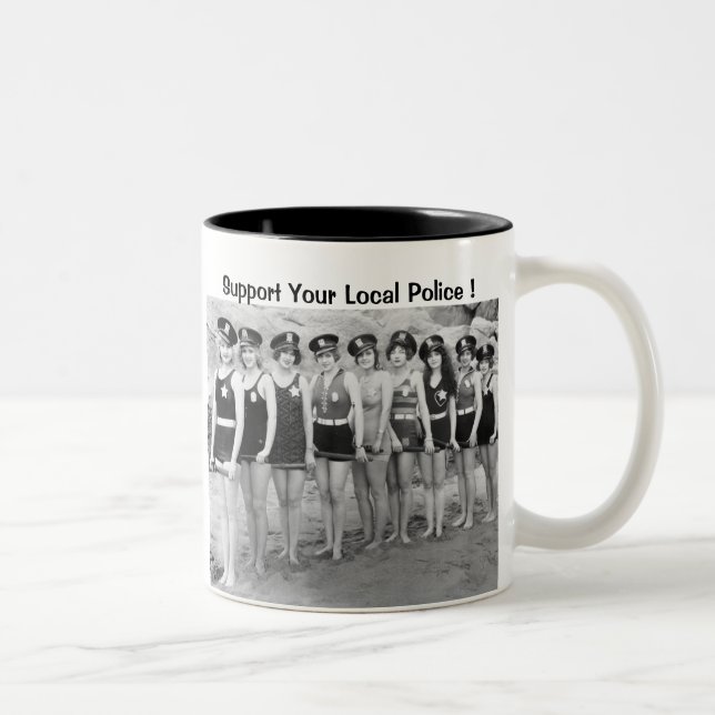 Support Your Local Police ! Two-Tone Coffee Mug (Right)