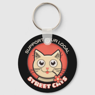 Support Your Local Street Cats Keychain