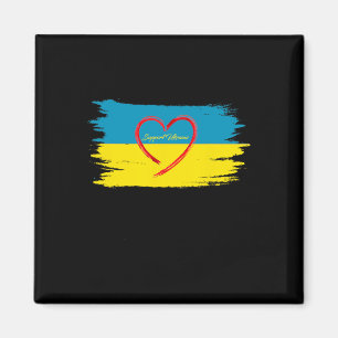 Support Zalensky Love Ukraine Flag Heart  Magnet