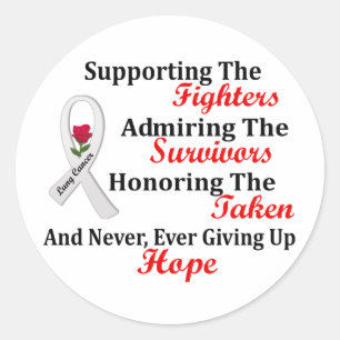Supporting Admiring Honouring 2 LUNG CANCER Classic Round Sticker