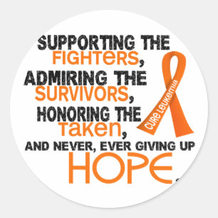 Supporting Admiring Honouring 3.2 Leukaemia Classic Round Sticker