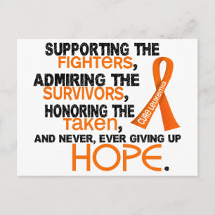 Supporting Admiring Honouring 3.2 Leukaemia Postcard