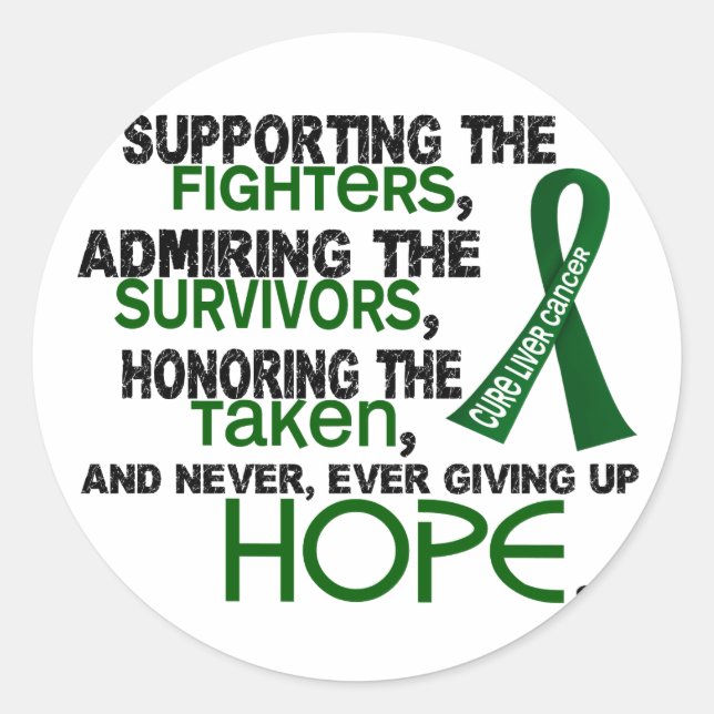Supporting Admiring Honouring 3.2 Liver Cancer Classic Round Sticker (Front)