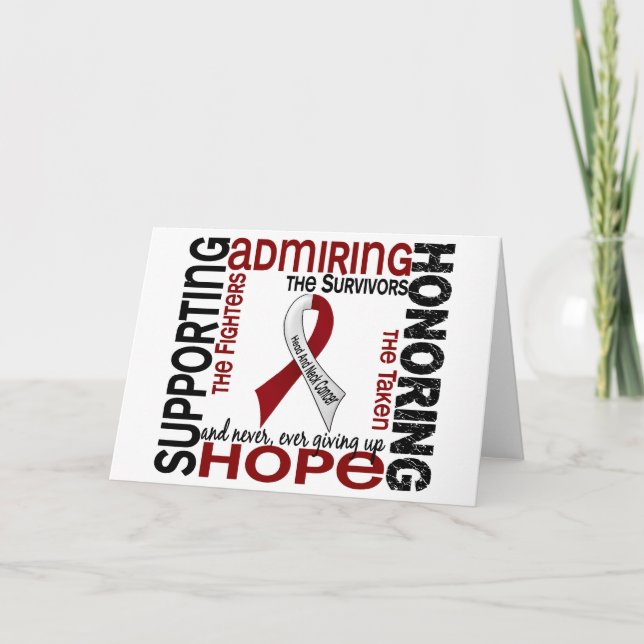 Supporting Admiring Honouring 9 Head And Neck Canc Card (Front)