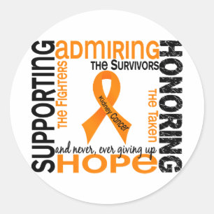 Supporting Admiring Honouring 9 Kidney Cancer Classic Round Sticker