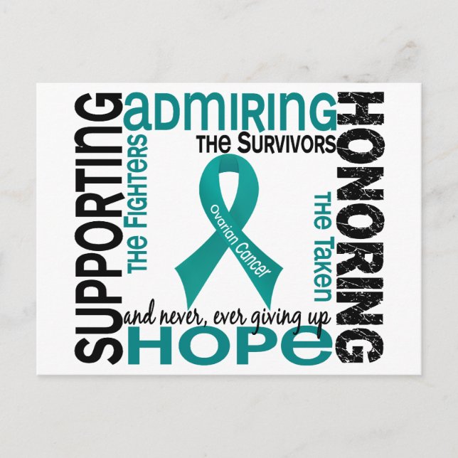Supporting Admiring Honouring 9 Ovarian Cancer Postcard (Front)