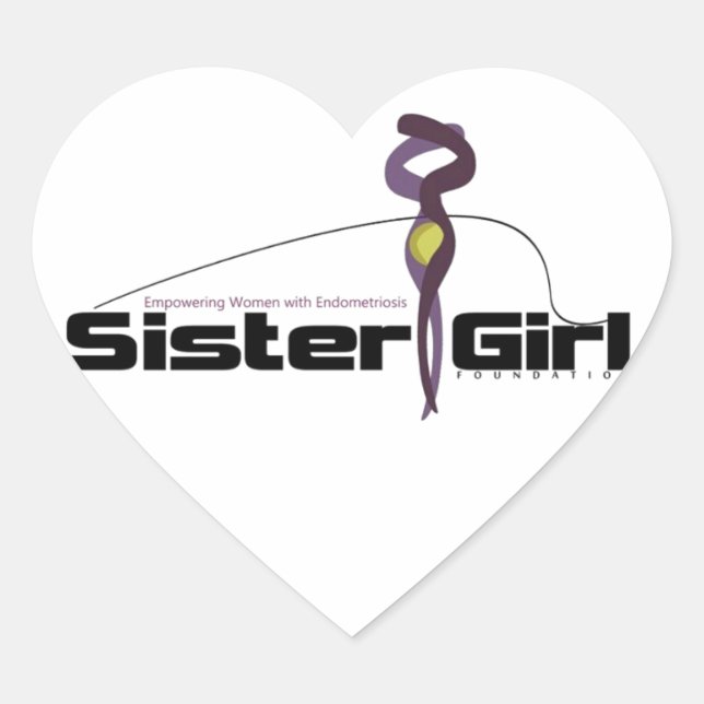 Supporting Endometriosis Awareness Heart Sticker (Front)