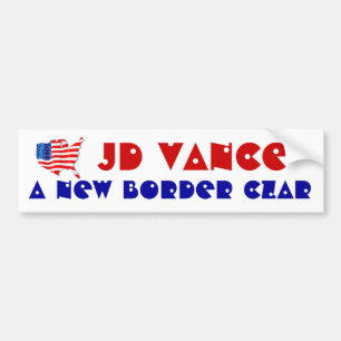 SUPPORTING JD VANCE A NEW BORDER CZAR USA! Flag Bumper Sticker