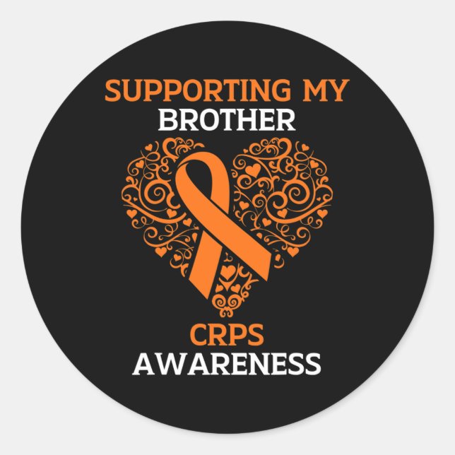Supporting My Brother Rsd Crps Awareness Month Ora Classic Round Sticker (Front)
