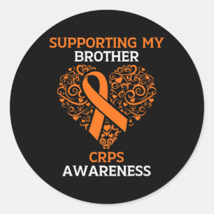 Supporting My Brother Rsd Crps Awareness Month Ora Classic Round Sticker