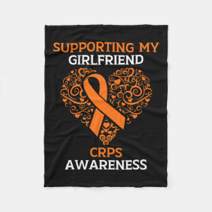 Supporting My Girlfriend Rsd Crps Awareness Orange Fleece Blanket