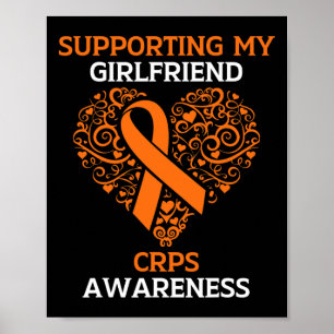 Supporting My Girlfriend RSD CRPS Awareness Orange Poster