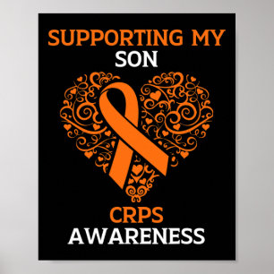 Supporting My Son Rsd Crps Awareness Month Orange Poster