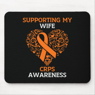 Supporting My Wife RSD CRPS Awareness Month Orange Mouse Pad