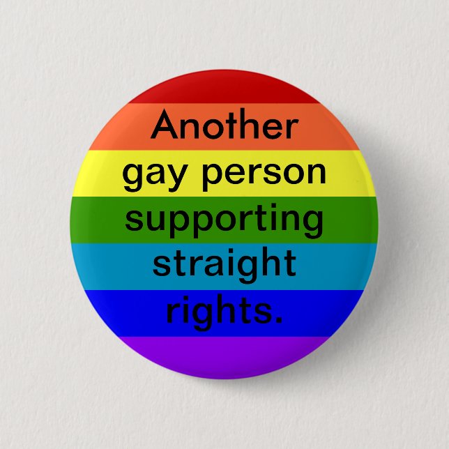 Supporting Straight Rights 2 Inch Round Button (Front)