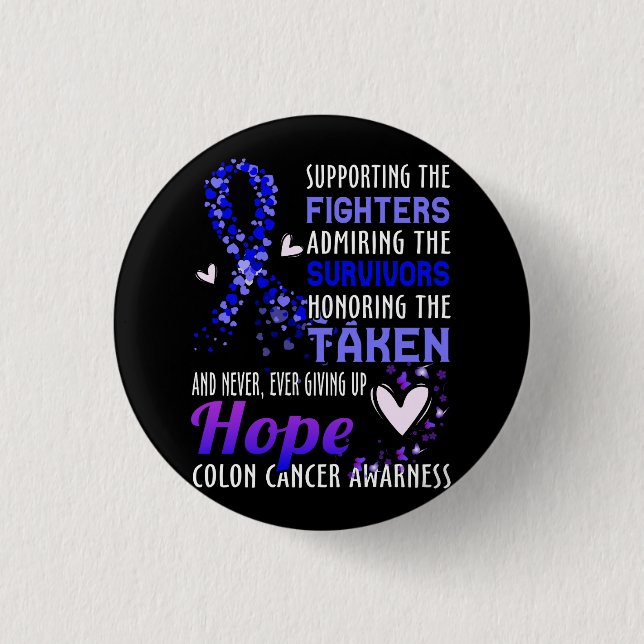 Supporting The Fighters Colon Cancer Awareness Col 1 Inch Round Button (Front)