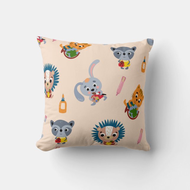 Supportive Back to School Throw Pillow (Front)