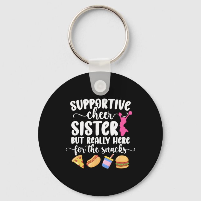 Supportive Cheer Sister Of A Cheerleader Sister  Keychain (Front)