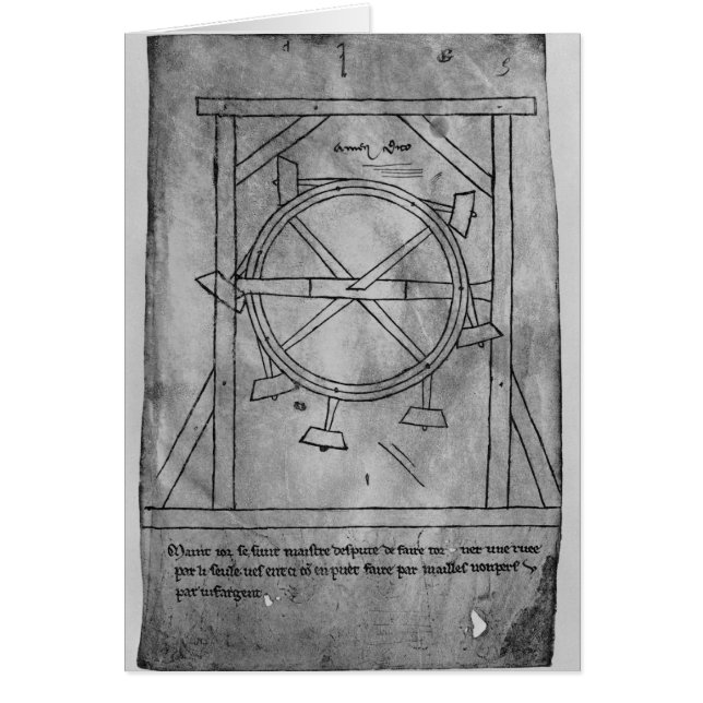 Supposedly perpetual motion mallets and wheel (Front)